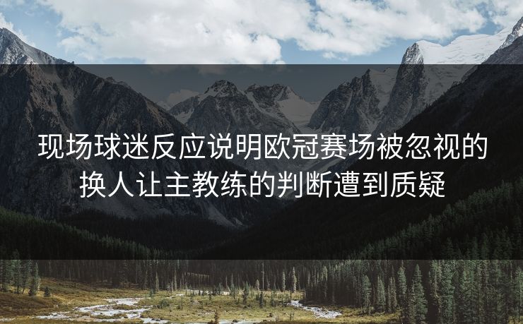 现场球迷反应说明欧冠赛场被忽视的换人让主教练的判断遭到质疑